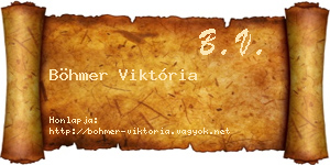 Böhmer Viktória névjegykártya